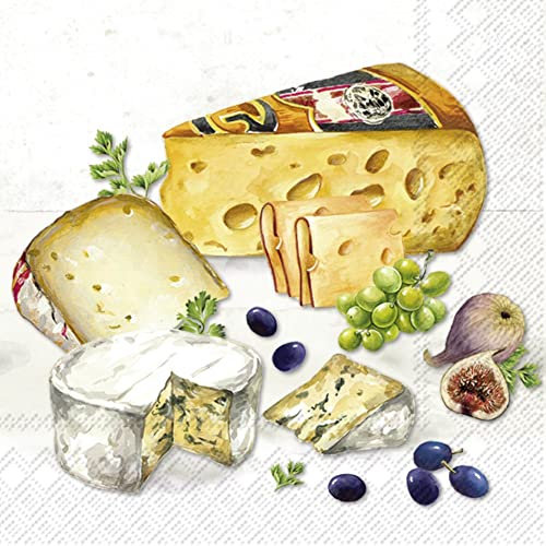IHR Ideal Home Range - Papierservietten CHEESE SELECTION 20 St. Lunch-Servietten 33 cm x 33 cm