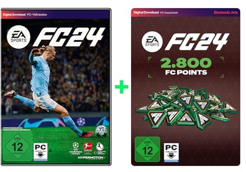 EA SPORTS FC 24 Standard Edition PCWIN | Code in der Box | Deutsch + EA SPORTS FC 24 Ultimate Team Points 2800 PCWin | Deutsch | PC Code - Origin