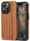 TENDLIN Kompatibel mit iPhone 15 Pro Hülle Holz und TPU Silikon Hybrid Handyhülle (Rotes Sandelholz)