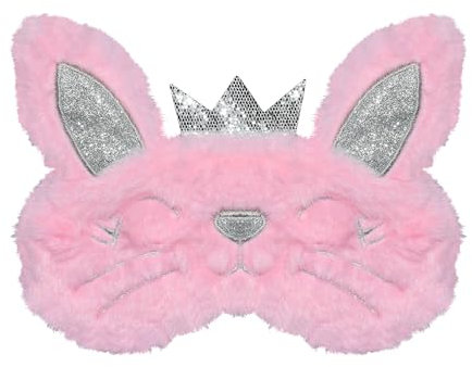 VerteLife Augenmaske für Schlafen, Niedliche Kaninchenohren Augenmaske Flaum Lustige Schlafmaske Kinder Herren Damen Augenbinde Schlafbrille für Reisen Nickerchen Party (Hasenohren,Rosa)