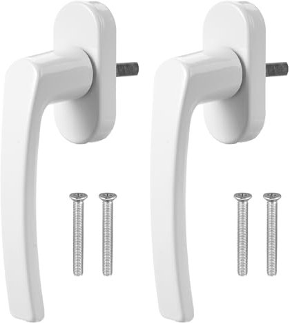 2 Pezzi Maniglia Finestra, Maniglia Porta Finestra Maniglia Finestra Alluminio Bianco Maniglia per Finestra Maniglie Finestre Blocca Maniglia Porta di Sicurezza, Porte del Balcone e Terrazze