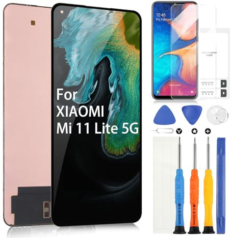 OLED LCD Schermo per Xiaomi 11 Lite NE 5G Display per Xiaomi Mi 11 Lite 5G Sostituzione dello Schermo Touch Screen Digitizer Full Assembly con Strumenti, per 2109119DG 2107119DC M2101K9G M2101K9C