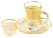 Jarsense Turkish Tea Set, Glass Teacup and Tea Tray Set with Teaspoon Home Restaurant Arabic Coffee Cup and Saucer 1Set