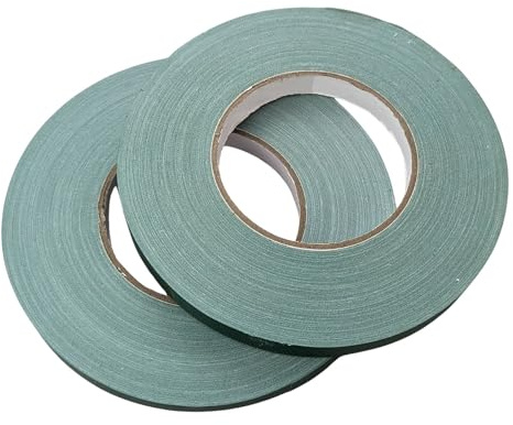 Nastro verde per fiori artigianato - Nastro floreale Premium: impermeabile, forte presa per composizioni squisite: (12 mm di nastro per vasi, 2 rotoli)