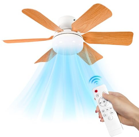 Carziyer Ventilatore Da Soffitto Con Luce E Telecomando, 40W LED Lampada Ventilatore Con E27 Lampada Intenuta, Timer, 6 Pale, 3 Velocità, Luce regolabile, Silenzioso, Per Camera, Soggiorno