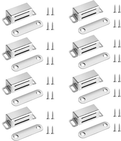 8 Pcs Cabinet Cupboard Magnetic Door Catch, Cupboard Door Magnets, Small Cabinet Magnet Door Catch Magnetic Catches for Cupboards Kitchen Cabinet Wardrobe Closet Closure,Cupboard Magnets