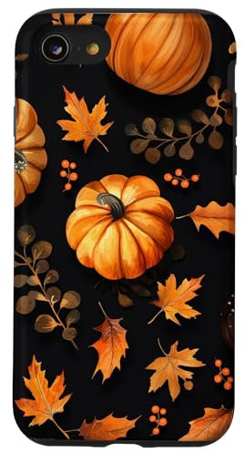 Fall Leaves and Pumpkins Pattern Halloween Autumn Case for iPhone SE (2020) / 7 / 8
