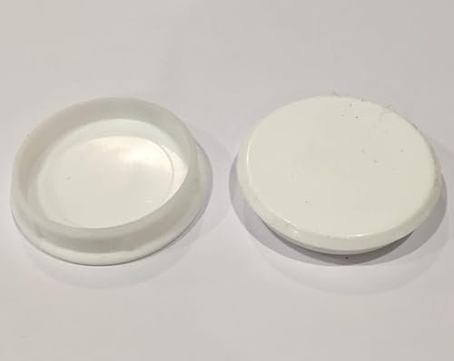 20 Pack White 35mm Hinge Hole Cover Caps for Kitchen Cabinets