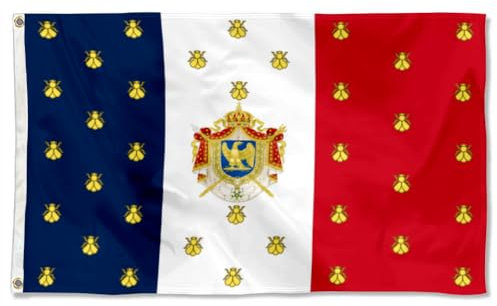 Tapisserie drapeau Napoléon de France - 9,1 x 1,5 m - Couleurs vives - Double couture - En polyester (II, imprimé double face)