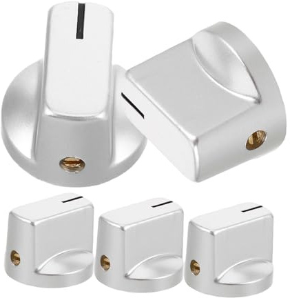 Perilla de Guitarra Efecto, 5 Piezas Plata, Punta Plana | Abs, Diseño Ergonómico, Ajuste Preciso, para Amplificador y Altavoz, Estilo Duckbill