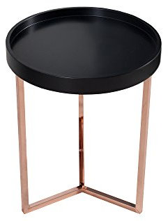 DuNord Design Beistelltisch Couchtisch Triton 40cm schwarz Kupfer Retro Design Tablett Tisch