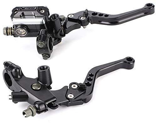 Fydun Motorrad Bremsmeister Zylinder Hebel, 1 Paar Hauptbremszylinder Motorrad Bremse Kupplung Bremsbremszylinderhebel Vorrat Hebel Universal