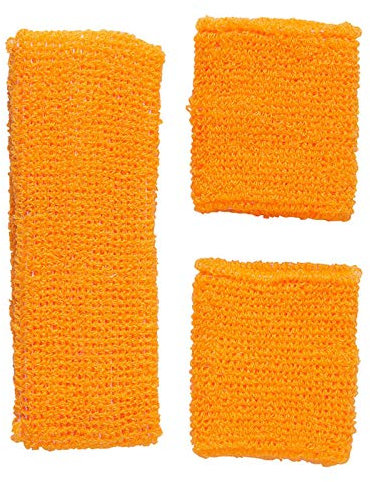 PARTY DISCOUNT Schweißbänder mit Stirnband, Frottee, orange