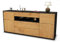 Stil.Zeit Sideboard Emma, Korpus anthrazit matt, Front Holz-Design Eiche (180x79x35cm) Push-to-Open Technik & Leichtlaufschienen
