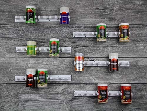 Kamoro HOME & KITCHEN Gewürzregal ohne Bohren Clips - Gewürz Organizer zum Kleben - 6 Streifen für 30 Gewürze (Weiß)