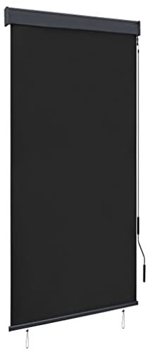vidaXL Outdoor Roller Blind, Vertical, Retractable, for Balcony, Garden, Pergola, Terrace, Patio, UV and Heat Block, 80 x 250 cm, Anthracite
