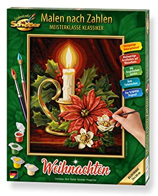Schipper 609240827 Malen nach Zahlen - Weihnachten - Bilder malen für Erwachsene, inklusive Pinsel und Acrylfarben, 24 x 30 cm