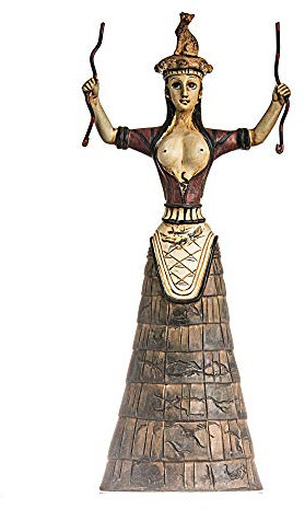 Minoanische Schlangengöttin aus dem 16. Jahrhundert Replik kretischer Heiler Priesterin Statue 30 cm