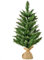 HOMCOM Weihnachtsbaum für Tisch 0,6 m Kleiner Christbaum Mini Kunsttanne 70 Zweige für Tisch Leinen PVC Zement Grün Ø44 x 60H cm