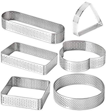 YYCFB Set di 6 anelli per torte in acciaio inox, resistenti al calore, per torte, 6 stampi