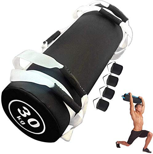 YZBBSH Power Bag 5/10/15/20/25Kg Verstellbarer Gewichts Sandsack mit Griffen für Gewichtheben Training Sandsack Kettlebells, Weiß 30kg