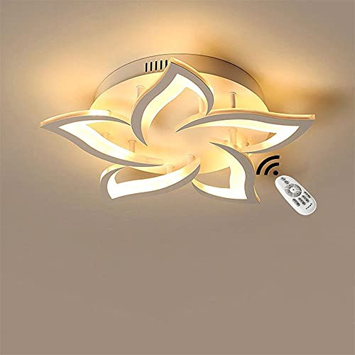LED Deckenleuchte Moderne Dimmbare Kreative Blumenform Design Deckenlampe mit fernbedienung Metall Acryl Blütenblätter Deckenlicht Schlafzimmer Wohnzimmer Büro das Einkaufszentrum Kinderzimmerlampe