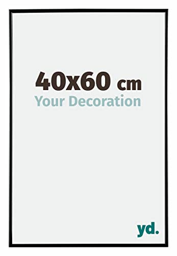 Your Decoration - Cadre photo 40x60 cm - Noir Brillant - Cadre Photo en Plastique Avec Verre acrylique - Anti-Reflet - Cadre 40x60 - Evry