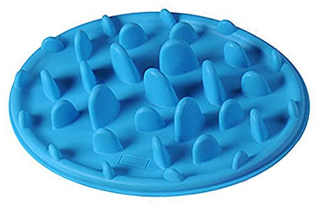 Platos Elevados para Perros Platos para Gatos 2 Piezas De Silicona para Mascotas Cuenco para Perros Gatos Antideslizante Alimentador Lento Plato Anti Trago para Cachorros Azul * 2 L