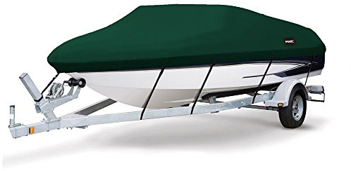 MSC Heavy Duty 600D Marine Grade Polyester Canvas Trailerable Waterproof Boat Cover,Fits V-Hull,Tri-Hull, Runabout Boat Cover (Model F - Length19'-20' Beam Width: up to 96, Forest Green)
