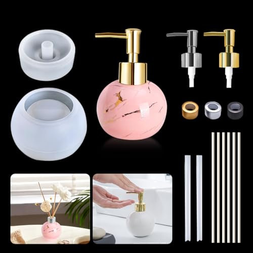 Koonafy 15 pcs Epoxidharz Formen Kit,Resin Silikonform Flasche,Gießformen mit Pump,Stroh,Aromatherapiekerze,Resin Mold für Flüssige Flasche, Dekoration