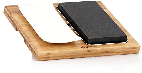 Mahlzeit Juego de Piedra de Lava y Plato para Bistec | Bistec a la Parrilla de Piedra Caliente | Plancha de Piedra Volcánica para Barbacoa | Steak Board Hot Stone Steak Grill