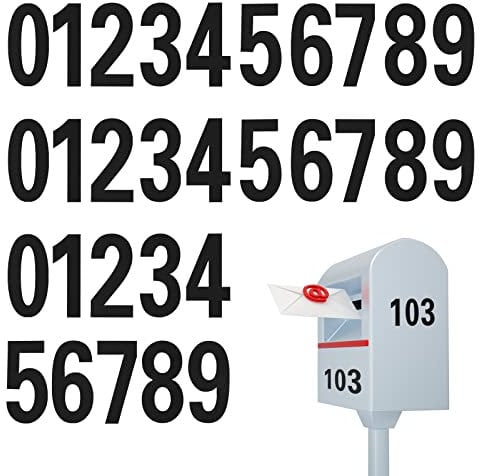 SAVITA 30pcs 9,8cm Autocollants pour Boîte aux Lettres, 0-9 Autocollants Chiffres Autocollants Numérotés Number Stickers pour Extérieur Enseignes Porte Fenêtre Voitures Numéro d'Adresse (Noir)