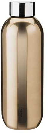 Stelton Thermosflasche Keep Cool - Thermo-Trinkflasche - Doppelwandige Isolierflasche - Moderner Design-Thermobecher für Wasser, heiße & kalte Getränke, Kaffee, Tee - 0,6 Liter, Dark Goldschwarz