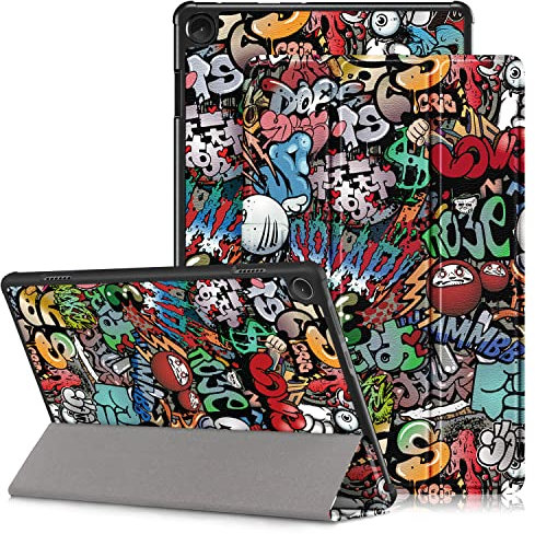 DINGGUAGUA Custodia per Lenovo Tab M10 3rd Gen 10.1 Pollici 2022 TB-328F Tablet, Ultra-sottile Cover con Funzione,Graffiti