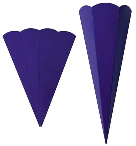 PAINT IT EASY NEU Schultütenrohling mit Steckverschluß, Stabiler Karton 400g/qm, 6-eckig, 68 cm, 1 Stück, Dunkelblau