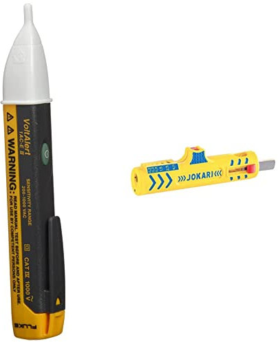 Fluke 1AC II VoltAlert Spannungsmesser Spannungsprüfer 200–1000 V Fluke 1 ACII & Jokari 30155 Secura Super Entmanteler No. 15 Neuheit