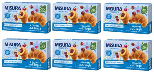 6x Misura Dolcesenza Cornetti alla Ciliegia Senza Zuccheri Aggiunti Croissant mit Kirschfüllung Ohne Zuckerzusatz 290g