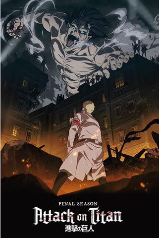 Attack on Titan - Key Art Season 4 - Poster Druck Plakat - 61x91,5 cm + 2 St Posterleisten Kunststoff 62 cm transparent