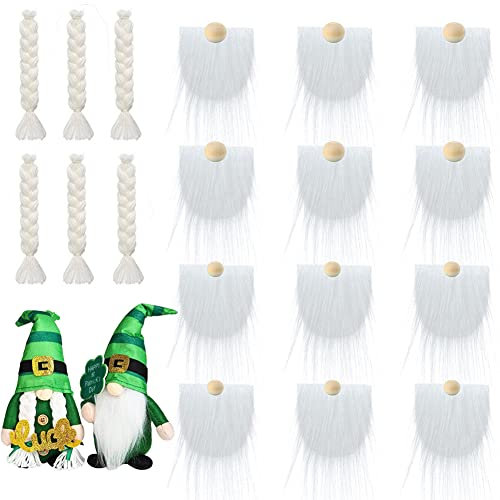 URFEDA 30 Stück Wichtel-Bart Weihnachten Vorgeschnittener Wichtelbart Zum Basteln,Handgefertigter GNOME Zwergbart Kunstpelzstoff,Kunstfell GNOME DIY Wichtel Puppe Weihnachten Cosplay Partyzubehör