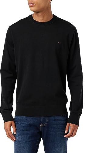 Tommy Hilfiger Men's 1985 Crew Neck Sweater Mw0mw30955 Pullovers, Black (Black), L