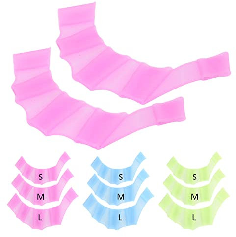 Pilipane Silikon-Schwimmtrainingshandschuhe,1 Paar Schwimmhandschuhe, Schwimmhandschuhe Mit Schwimmhäuten, Schwimmhandschuhe Mit Schwimmhäuten Für Männer, Frauen, Erwachsene, Kinder (S-lila)