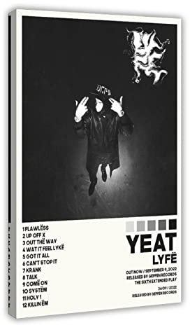 Yeat Poster Lyfe Album Cover Poster Leinwand Poster Schlafzimmer Dekor Sport Landschaft Büro Zimmer Dekor Geschenk Rahmenstil 20 x 30 cm