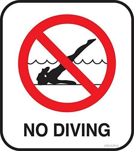 Wandschilder, Inlays No Diving Pool, Sicherheitsschild mit Bild, rutschfeste Keramikfliesen, benutzerdefinierte Einlage, große Tiefe, Skid Pools, 2 Ceramika Aquatic Ground Swimming For Tiles Poop