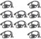 HYSHIKRA Auricular Walkie Talkie en Forma de D con micrófono Pinganillo Compatible con Baofeng UV-5R UV-5RA 888S Kenwood HYT Radio bidireccional de 2 Pines (10 Piezas)