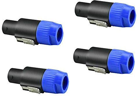 CAREDGO Speakon Kabel Stecker, 4 Stück 4 Polig Lautsprecher Stecker Speakon Kabel Verstärker Stecker Lautsprecherstecker Speakonkabel für Neutrik Speakon NL4FC, NL4FX, NLT4X, NL2FC, 15mm *68mm