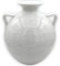 SICILIA BEDDA CAPACI Amphore Vase mit Griffen aus hochwertiger Keramik, antikes Weiß mit Crackle-Effekt, mit 3 Größenoptionen (1 Stück) – mittelgroß