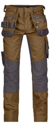 DASSY® FLUX Stretch-Arbeitshose mit Holstertaschen und Kniepolstertaschen - Größe 50 - LEHMBRAUN/ANTHRAZITGRAU