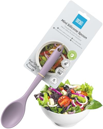 Taylors Eye Witness Mini Silicone Lavender Stirring Spoon - Dishwasher Safe, Heat Resistant 260°C/500°F. Perfect for Non-Stick Pans. Small Enough for Jars. Odour & Stain Resistant. 5 Year Guarantee