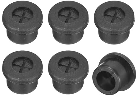 QUARKZMAN 6 Pcs Passe-Câble pour Cordon, 12mm Passe-Câble de Bureau en Caoutchouc Flexible Grommets de Fil Cache-Trou pour Bureau Organisateur de Câbles d'Ordinateur, Noir