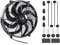 OHOB-COOL Universal 14 Inch Electric Radiator Fan 12 Cooling Slim fans 12V Push/Pulll Wide S-Curved 10 Blades+ Mounting Kit